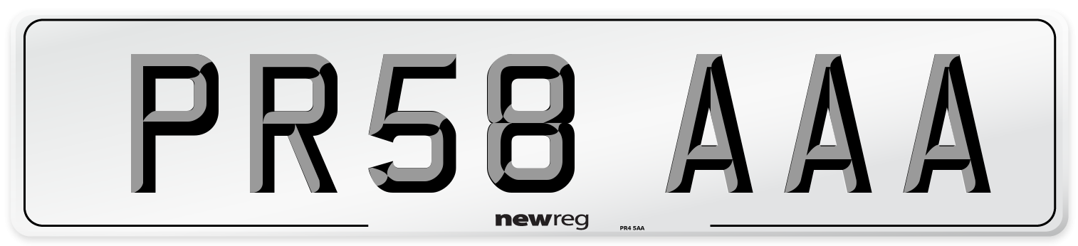 PR58 AAA Number Plate from New Reg